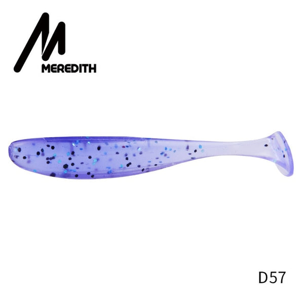 MEREDITH Easy Shiner Soft Lures 50mm 75mm 100mm 130mm Baits Fishing Lure Leurre Shad Double Color Silicone Bait T Tail Wobblers