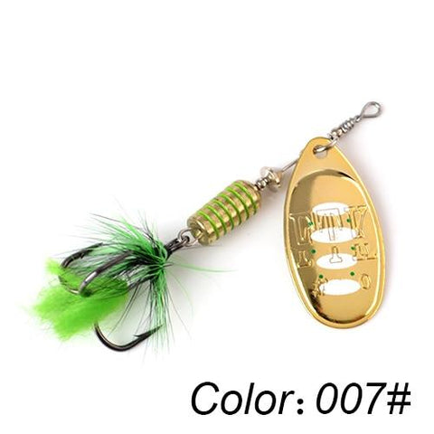 FTK 1pc Spinner Bait 7.5g 12g 17.5g Hard Spoon Bass Lures Metal Fishing Lure With Feather Treble Hooks For Pike Fishing - HuntPost Marketplace