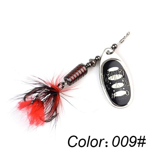 FTK 1pc Spinner Bait 7.5g 12g 17.5g Hard Spoon Bass Lures Metal Fishing Lure With Feather Treble Hooks For Pike Fishing - HuntPost Marketplace