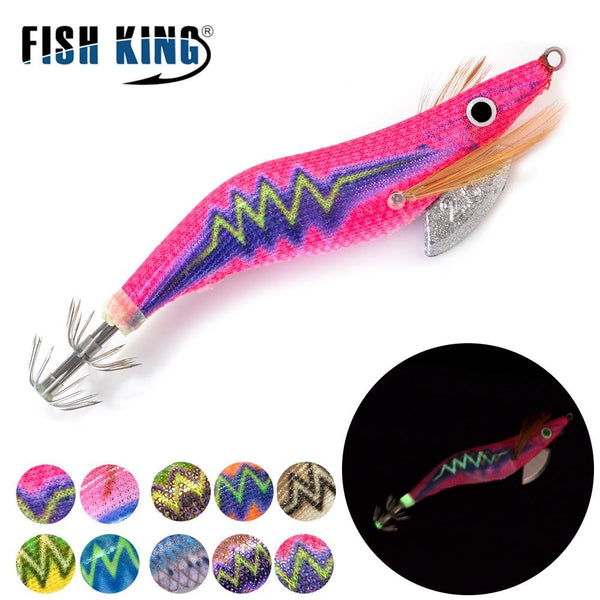 FISH KING 2.0/2.5/3.0/3.5# Hard Bait Luminous Squid Jig Sea Fishing Lure 8/11.5/14/19.5g Shrimp Cuttlefish Squid Hook Rig - HuntPost Marketplace