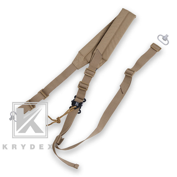 KRYDEX Rifle Fixing Wide Padded Sling Outdoor Shooting Hunting Tactics Adjustable Quick Detach Firearms Wide Padded 2 Point Belt