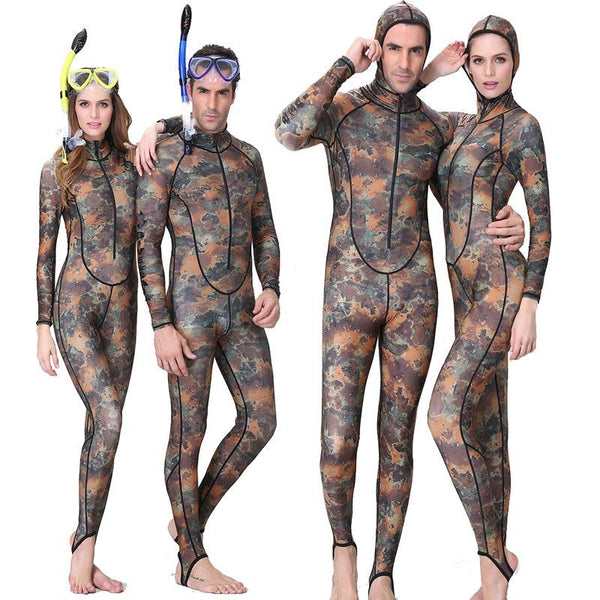 Dive&Sail Men Women One Piece Lycra Wetsuit Skins Long Sleeve Spearfishing Diving Suit with Camouflage Pattern Anti UV Surf Suit - HuntPost Marketplace