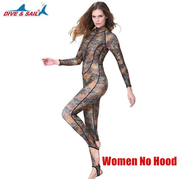 Dive&Sail Men Women One Piece Lycra Wetsuit Skins Long Sleeve Spearfishing Diving Suit with Camouflage Pattern Anti UV Surf Suit - HuntPost Marketplace