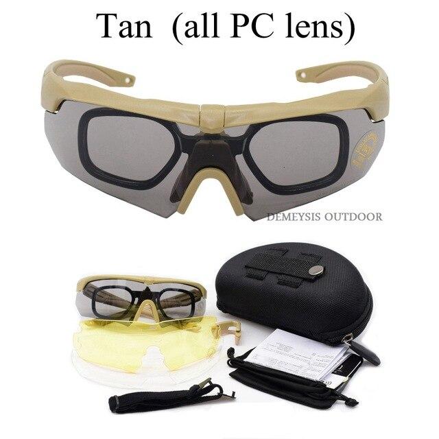 goggles army Outdoor Sport Tactical Glasses w/ Myopia Frame Professional Polarized