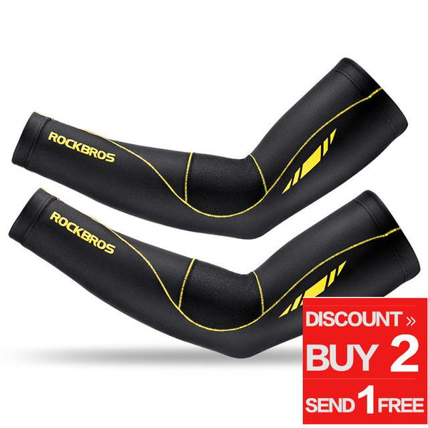 ROCKBROS Cycling Ice Fabric Running Camping Arm Warmers Basketball Sleeve Arm Sleeve Outdoor Sports Sleeves Summer Safety Gear - HuntPost Marketplace