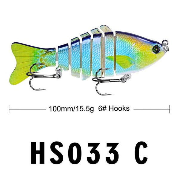 10cm 15.5g  Lifelike fish bait Wobblers 6 Segments Swimbait Fishing Lure Crankbait - HuntPost Marketplace