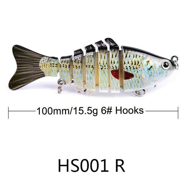 10cm 15.5g  Lifelike fish bait Wobblers 6 Segments Swimbait Fishing Lure Crankbait - HuntPost Marketplace