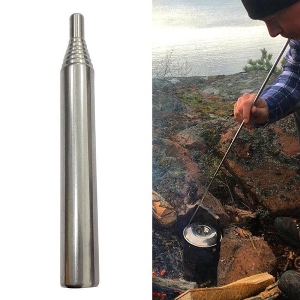 Stainless Steel Pocket Bellows Collapsible Air Blasting Campfire Fire Tool Outdoor Camping Cooking Gear Tools New Arrival - HuntPost Marketplace