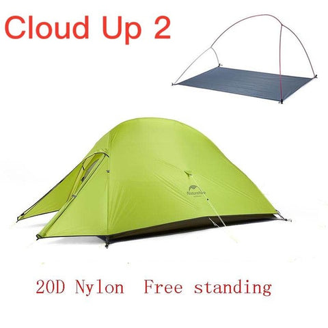 Naturehike Upgraded Cloud Up Series Ultralight Camping Tent Waterproof Outdoor Hiking Tent 20D Nylon  Tent With Free Mat
