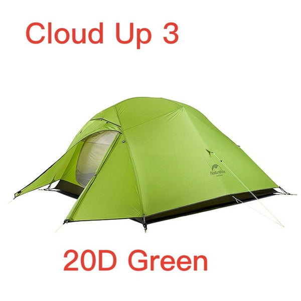 Naturehike Upgraded Cloud Up Series Ultralight Camping Tent Waterproof Outdoor Hiking Tent 20D Nylon  Tent With Free Mat