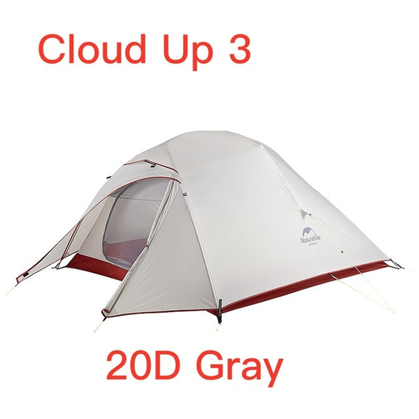 Naturehike Upgraded Cloud Up Series Ultralight Camping Tent Waterproof Outdoor Hiking Tent 20D Nylon  Tent With Free Mat