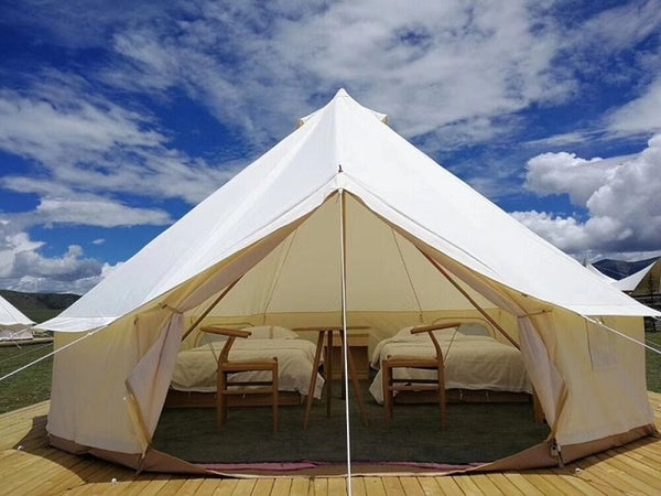 Outdoor Waterproof Diameter 3/4/5/6m 900D Oxford Bell Tent With Zipped And Detachable Groundsheet Of Luxury Camping Tent