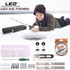 LEO 37pcs Complete Set 80cm Super Hard Fiberglass Ice Fishing Rod Combo Fly Fishing Tackle Kit in Exclusive Fishing Case Bag