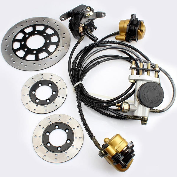 Go kart part Hydraulic Front Rear Brake Calipers Pad Assembly System & brake disc for 150cc 250cc ATV Quad Dirt Bike Dune Buggy - HuntPost Marketplace