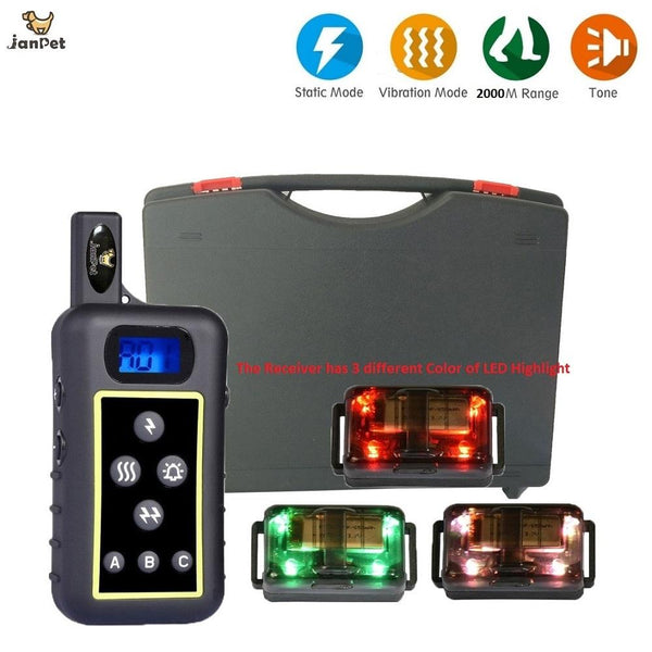 JANPET Hunting Dog E Collars Remote Control 2000M Dog Training Shock Collar 100% Waterproof Pet Trainer with Plastic Gift BOX - HuntPost Marketplace