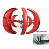 Small Vertical Axis 450W 12V 24V 48V 5 Red / White Blades Wind Turbine Generator Power with Waterproof DC Charger Controller