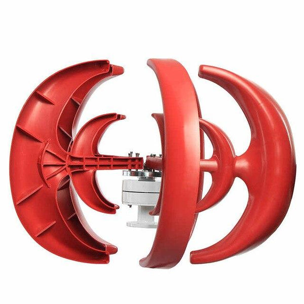 Small Vertical Axis 450W 12V 24V 48V 5 Red / White Blades Wind Turbine Generator Power with Waterproof DC Charger Controller - HuntPost Marketplace