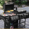 Dual use villas garden home gas and charcoal bbq grill extra large mobile chicken cooking barbecue grill machine with trolley - HuntPost Marketplace