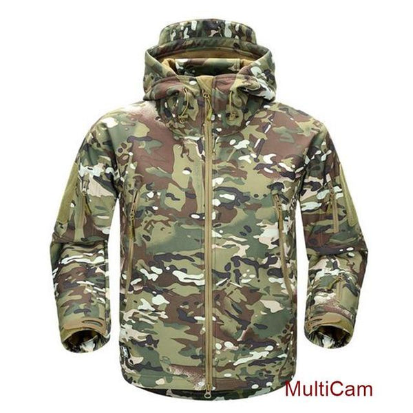 ESDY Men Outdoor Jacket Coat Water-resistant Luker TAD Shark Skin Soft Shell Hoodie Tactical Hunting Camping Hiking Clothing - HuntPost Marketplace
