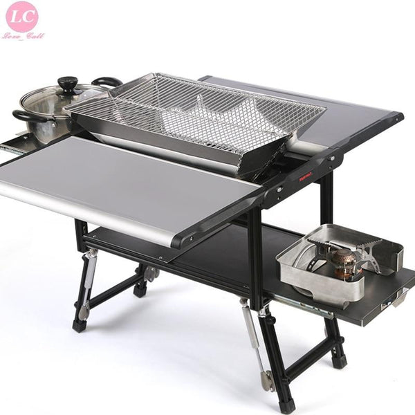BBQ Grills Outdoor Folding Multi-purpose Charcoal Barbecue Grill 5-7 Person Camping Roasting Kebab Large Folded Grill Stove - HuntPost Marketplace