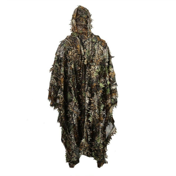 New Lifelike 3D Leaves Camouflage Poncho Cloak Stealth Suits Outdoor Woodland CS Game Clothing for Shooting Birdwatching Set - HuntPost Marketplace