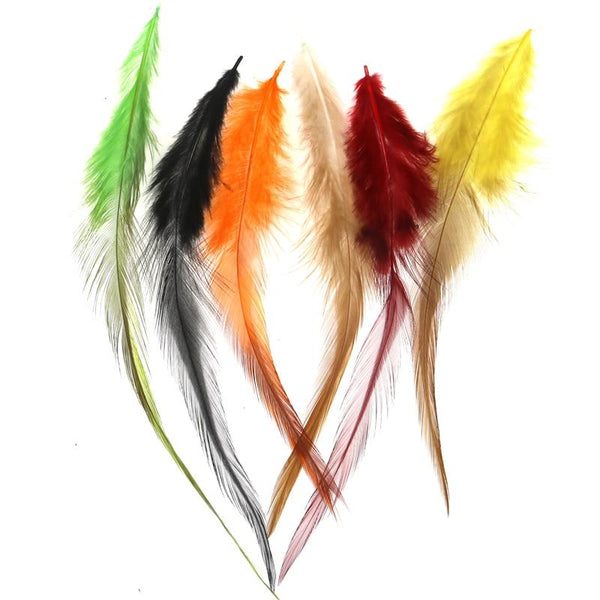 50pcs fly tying feather materials rooster saddle hackle cock Schlappen feather trout steelhead flies tying materials 7 colors - HuntPost Marketplace