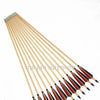 6/12/24pcs wooden Arrows Traditional Handmade 5" Turkey Feathers Bamboo Shaft Self Nock Target Arows For Archery Recurve Bow - HuntPost Marketplace